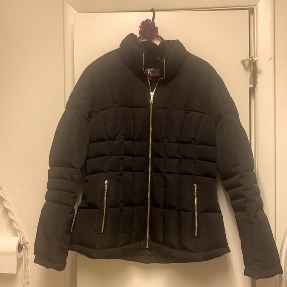 Calvin Klein puffy coat, black, Size Large - Picture 1 of 3